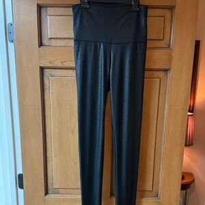 Black High-Waisted Snake Faux Pants